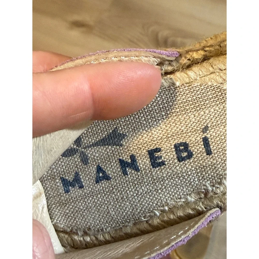 Manebi Hamptons Suede Espadrilles Women 35 Purple Flat Shoes Slip On Spain